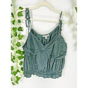 American Eagle Outfitters Floral Crinkled Crop Top